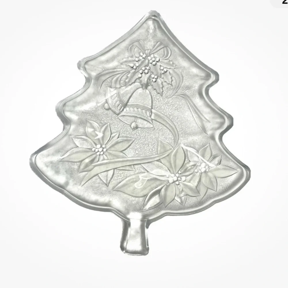 New‎ in Box, Mikasa Crystal Christmas  Tidbit platter Heavy,Clear 13.5” Vintage